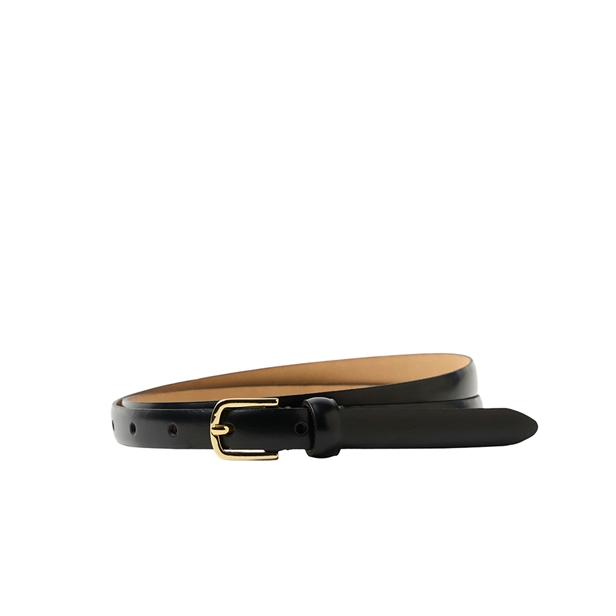 Selected Femme SlfIona Slim Leather Belt Black