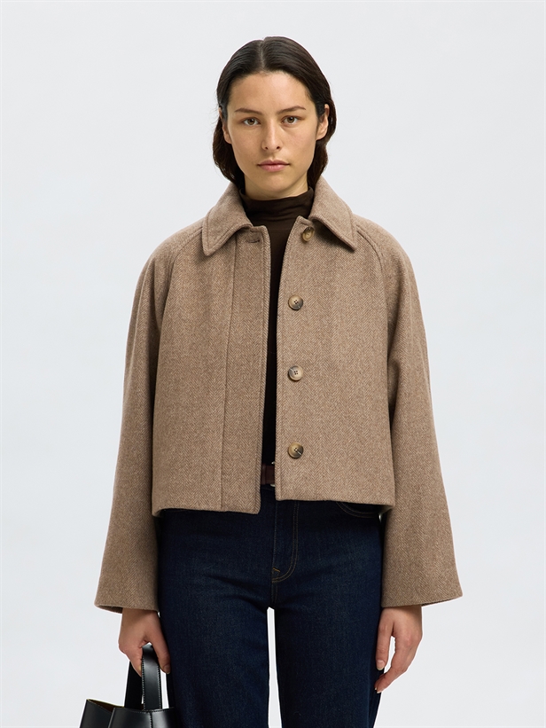 Selected Femme SlfMally Manteco Jacket Travertine