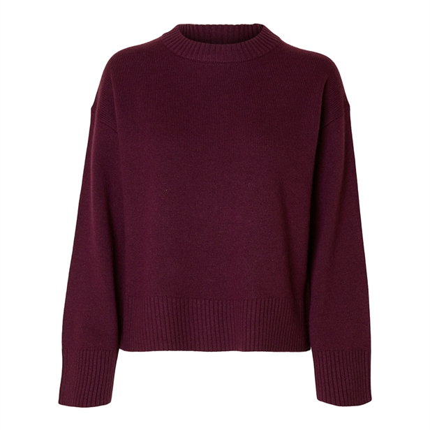 Selected Femme SlfCille Cashmere Blend LS Knit O-Neck Fig