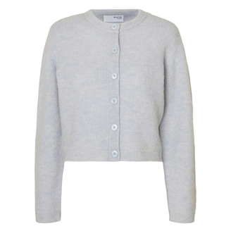 Selected Femme SlfSia Ras LS Knit Cropped Cardigan Ancient Water