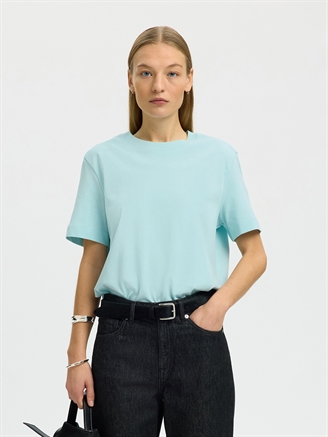 Selected Femme SlwEssential SS Boxy Tee Blue Glow