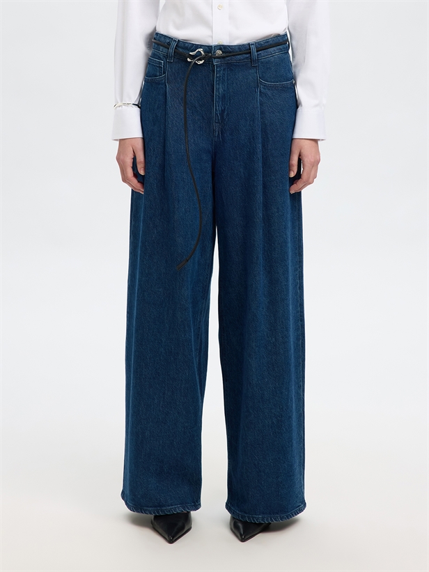Selected Femme SlfExtra Wide Selma-Noa HW Jeans Dark Blue Denim