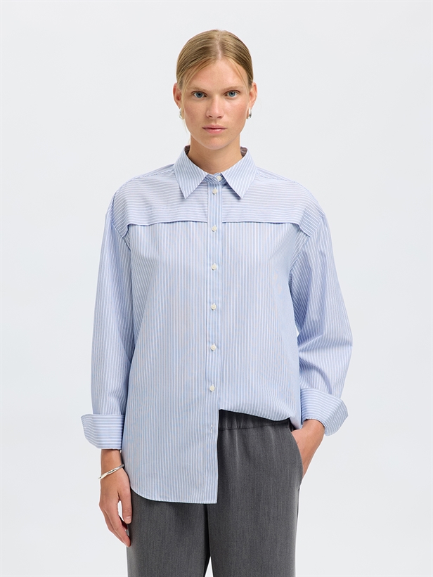 Selected Femme SlfAllison Oversize LS Shirt Cashmere Blue