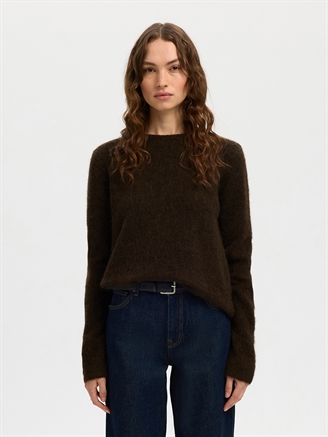 Selected Femme SlfLulu Brushed LS Knit O-Neck Delicioso