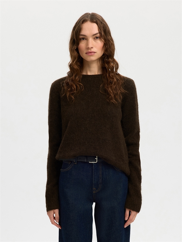 Selected Femme SlfLulu Brushed LS Knit O-Neck Delicioso