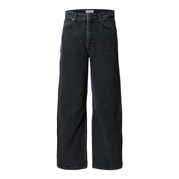 Selected Femme SlfLoose Barrel Ane-Kori MW Jeans Medium Grey Denim