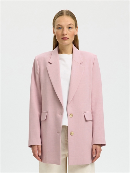Selected Femme SlwRita LS Relaxed Blazer Bleached Mauve Melange