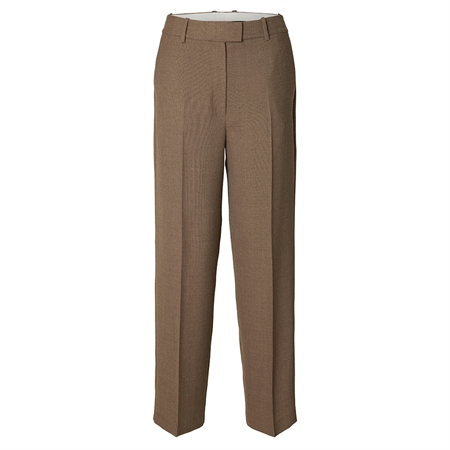 Selected Femme SlfStraight Louise HW Pant Chocolate Chip
