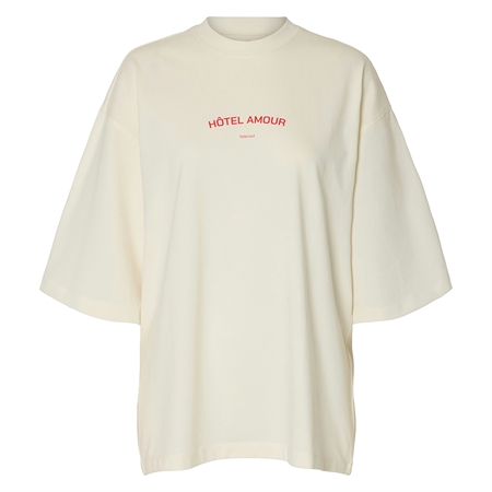 Selected Femme SlfBoxy Lia SS Hotel Amour Tee Egret