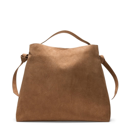 Selected Femme SlfStella Large Suede Bag Tan