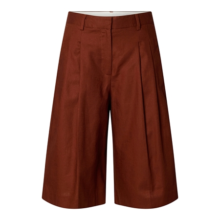 Selected Femme SlfVilka HW Bermuda Shorts Cherry Mahogany