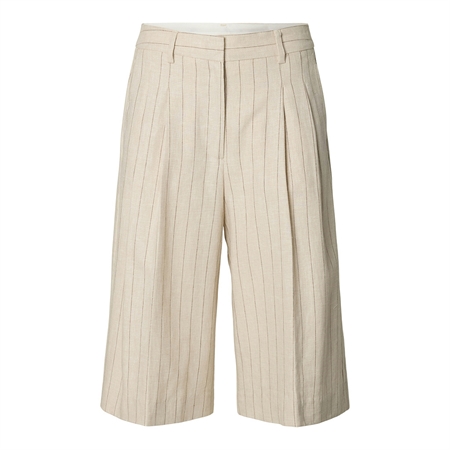 Selected Femme SlfVilka HW Bermuda Shorts White Pepper
