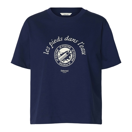 Selected Femme SlfELisa SS Tee Ocean Cavern