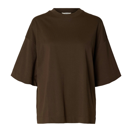 Mørkebrun oversized Selected Femme SlwColwoman t-shirt til kvinder hos MAAK Shop - Delicioso model 16097896
