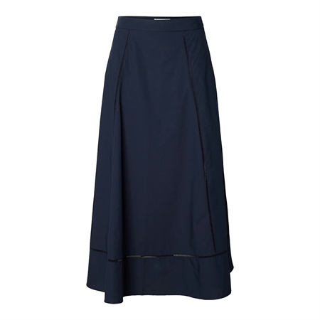 Selected Femme SlfDelia Ankle Ladder Stitch Skirt Dark Sapphire