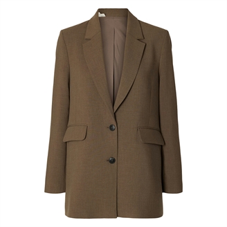 Selected Femme SlwRita LS Relaxed Blazer Chocolate