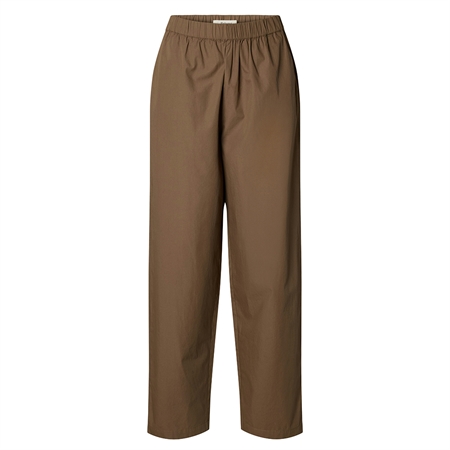 Selected Femme SlfBlair HW Cropped Pant Chocolate Chip