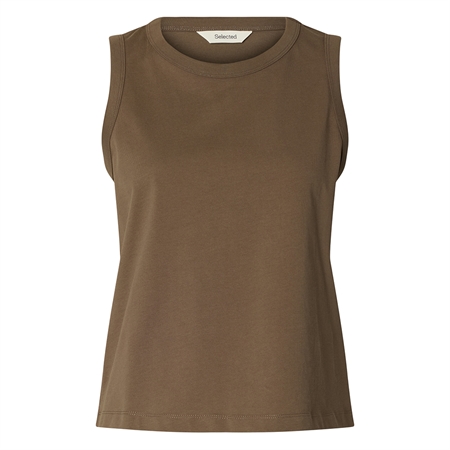 Selected Femme SlwEssential SL Boxy Tank Top Chocolate Chip