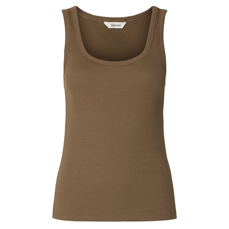 Selected Femme SlwAnna U-Neck Tank Top Chocolate Chip