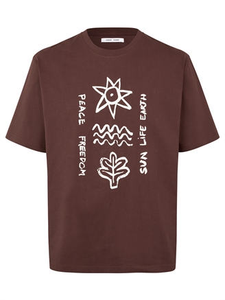 Samsøe Samsøe Sawind uni t-shirt 11725 Brown Stone Freedom