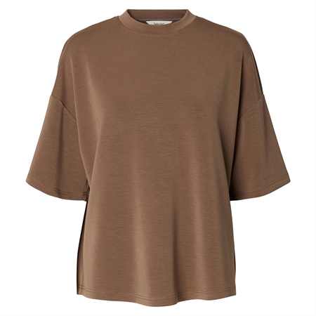 Selected Femme SlwOversized Tenny Tee i brun Chocolate Chip – Oversized T-shirt til damer