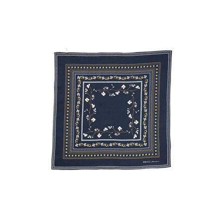 Skall Studio Skall floral scarf 55x55 Navy