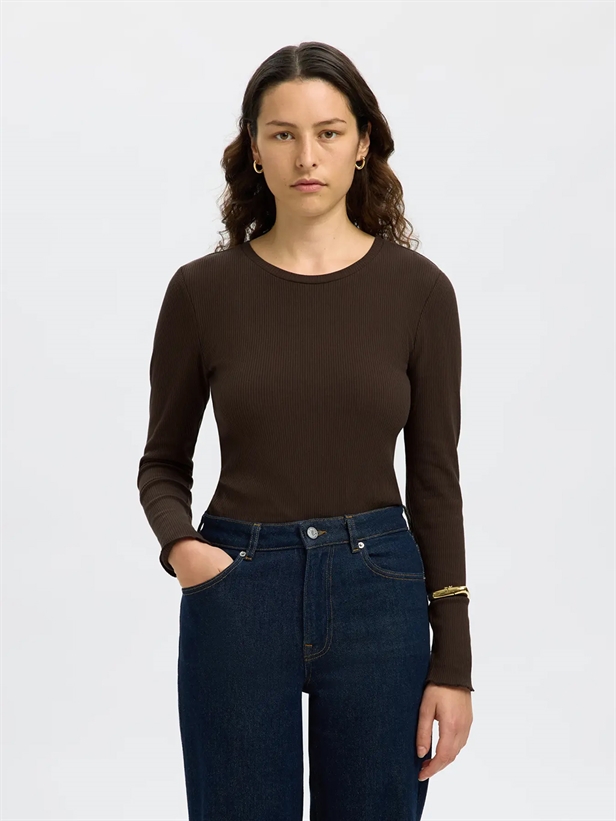 Selected Femme SlfAnna LS Crew Neck Tee Delicoso