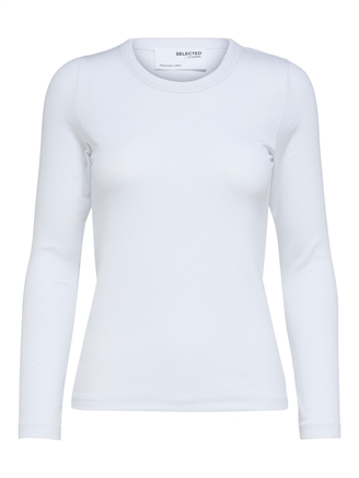 Selected Femme SlfDianna LS O-Neck Top Bright White