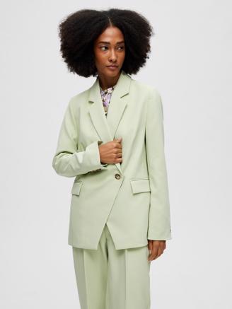 Selected Femme SlfDoah Asymmetric Blazer Celadon Green