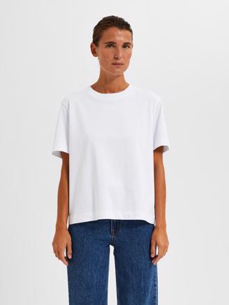 Selected Femme SlfEssential SS Boxy Tee Bright White