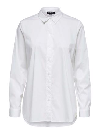 Selected Femme SlfOri LS Side Zip Shirt White