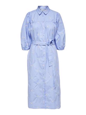 Selected Femme SlfRessa 3/4 Midi Shirt Dress Blue Bell