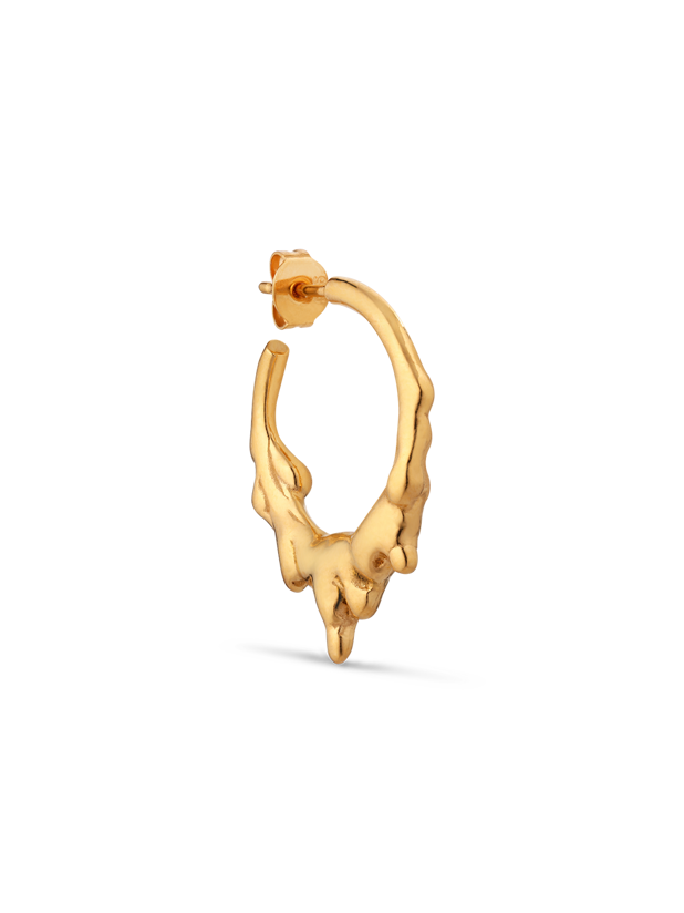 Jane Kønig Small Drippy Hoop Guld