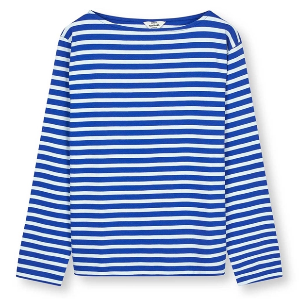 Mads Nørgaard Soft Single Silke Tee LS Bluing/White