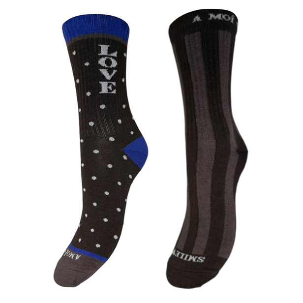 A Moi Love 2-Pack Sock Brown/Blue