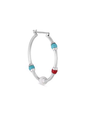 Jane Kønig Splash Creole with turquoise, agate and coral silver