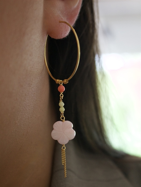 Forgyldt Stine A Cherry Blossom Hoop Earring single ørering hos MAAK Shop - model 1425-02-S