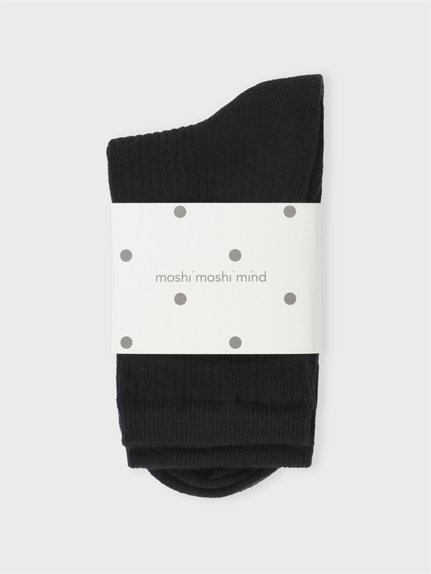 Moshi Moshi Mind Story Rib Socks Black