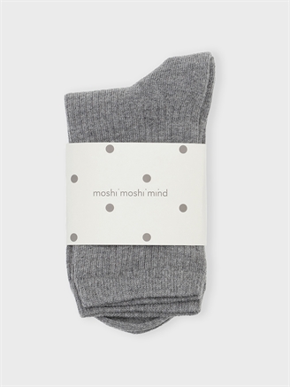 Moshi Moshi Mind Story Rib Socks grey melange