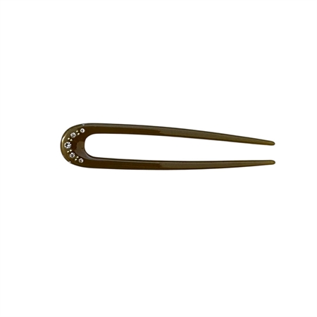 Pico Copenhagen Sunny Crystal Hair Pin Dark Olive