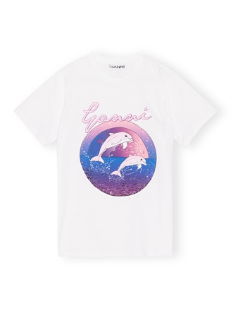 Ganni T3468 Basic Jersey Dolphin Relaxed T-shirt Bright White