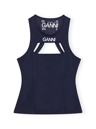 Ganni T3731 Active Cutout Top Sky Captain