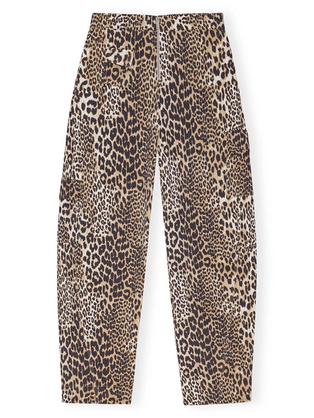 Ganni T4209 Heavy Fleece Pants Leopard