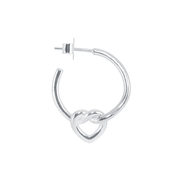 Jane Kønig Tied Heart Hoop Silver