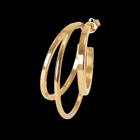 Jane Kønig forgyldt Triple Olympia Hoop venstre ørering i 18 karat guld hos MAAK Shop - model TOH-SS26-SS-G