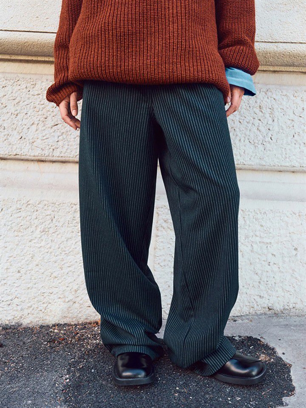 American Vintage UGYNO Trousers Ivy Green Stripes