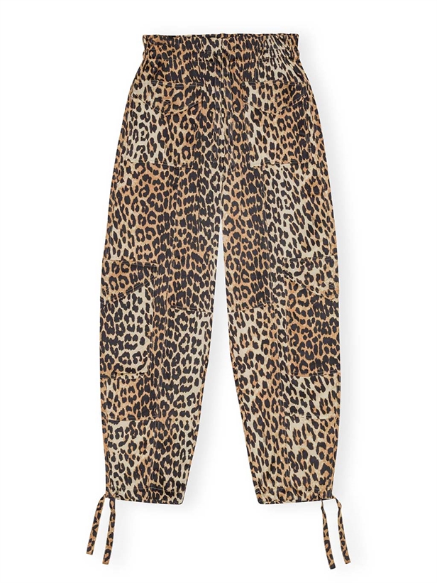 Ganni W0324 Printed Satin Pants Leopard