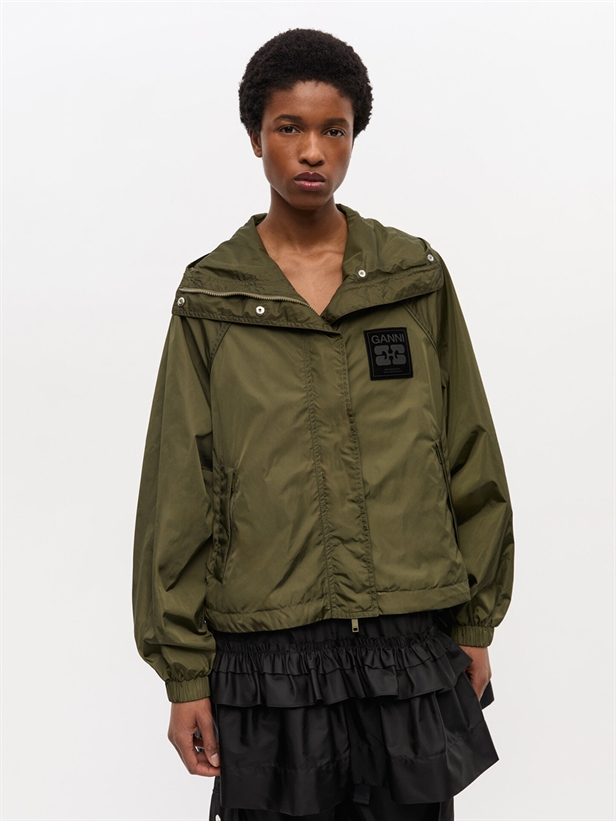 Ganni W0737 Flyweight Nylon Jacket Kalamata