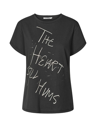 Rabens Saloner Ambla Heartbeat T-Shirt Faded Black