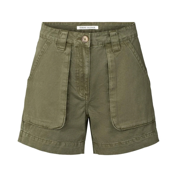 Rabens Saloner Nata Canvas Light Shorts Deep Green